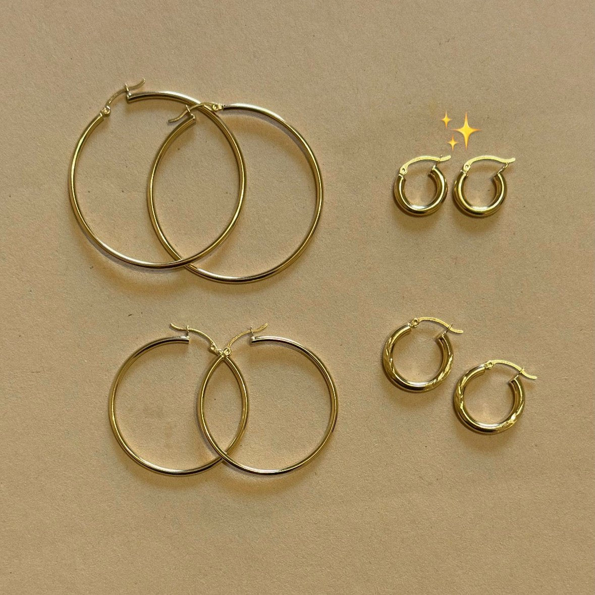 14k Solid Gold Huggie Hoops